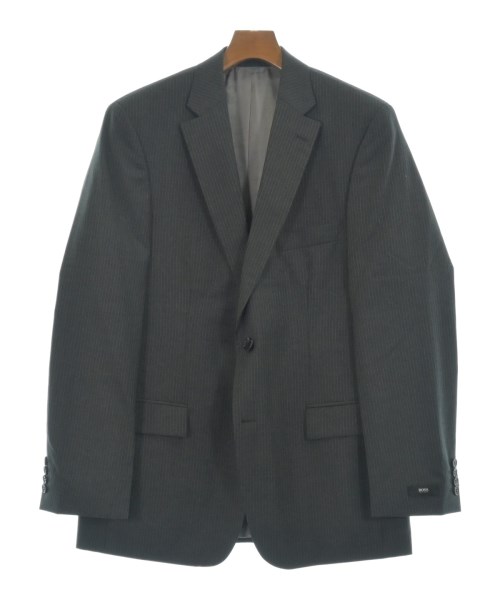 HUGO BOSS ヒューゴボス テーラードジャケット メンズ 50(XL位) グレーx白(ストライプ) 【中古】【古着】
