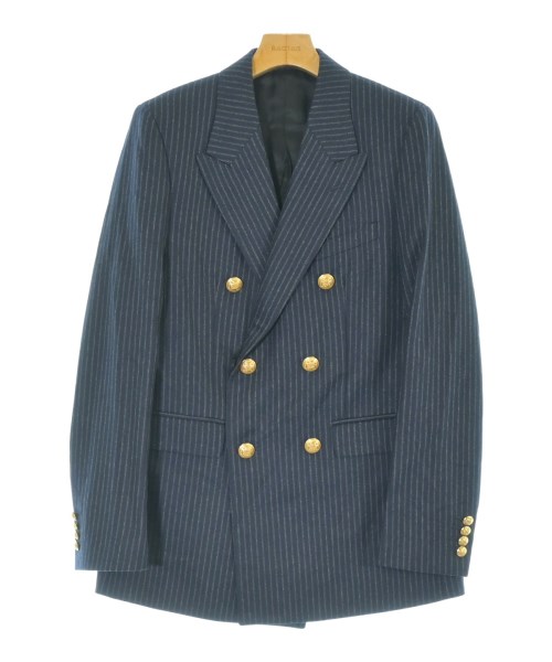 CELINE セリーヌ テーラードジャケット レディース 38(S位) 紺xグレー(ストライプ) 【中古】【古着】
