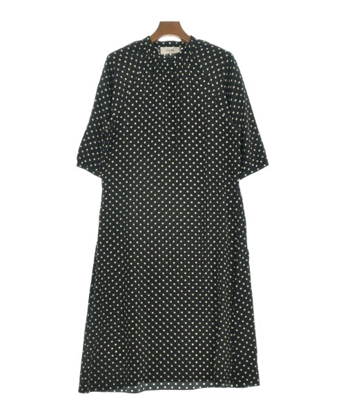 CELINE セリーヌ ワンピース レディース 36(XS位) 黒xベージュ(ドット) 【中古】【古着】