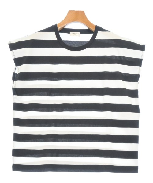 CELINE セリーヌ Tシャツ・カットソー レディース M 黒x白(ボーダー) 【中古】【古着】