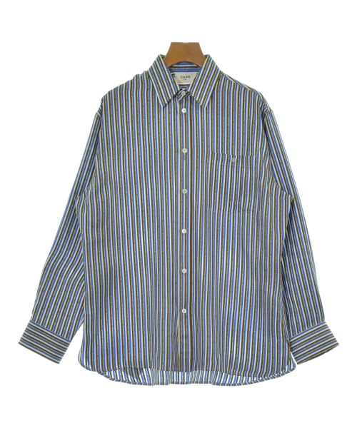 CELINE セリーヌブラウス レディース 34(XXS位) 白x茶x青等(総柄)【中古】【古着】