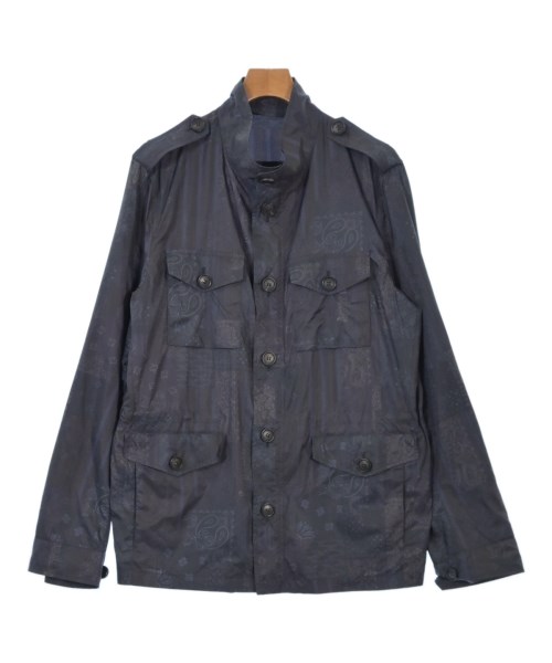 ETRO エトロ ブルゾン メンズ XL 紺x青xグレー(総柄) 【中古】【古着】