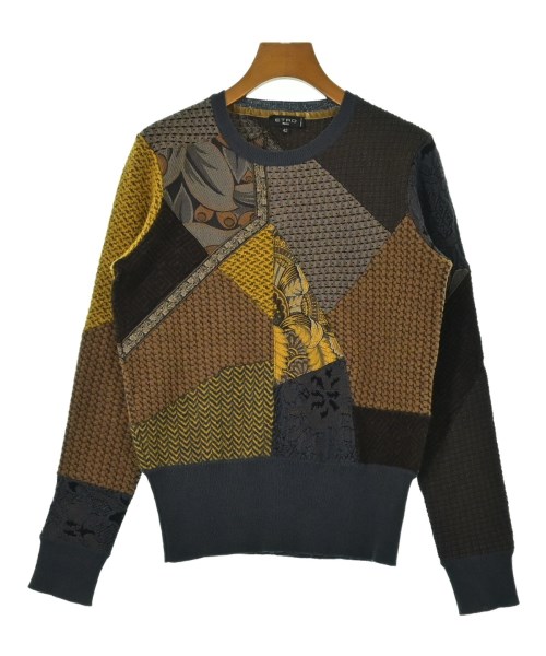 ETRO エトロ ニット・セーター レディース 42(M位) ブルーグレーx茶x黄等(総柄) 【中古】【古着】