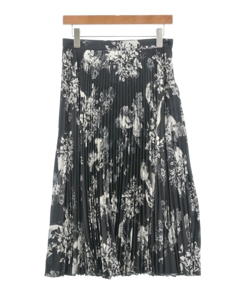 ETRO エトロ ひざ丈スカート レディース 42(M位) チャコールグレーx白(総柄) 【中古】【古着】