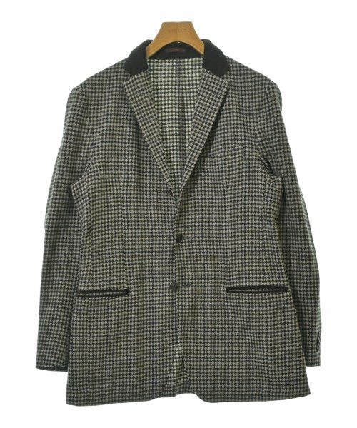 ETRO エトロ カジュアルジャケット メンズ 48(L位) グレーx黒x茶(チェック) 【中古】【古着】
