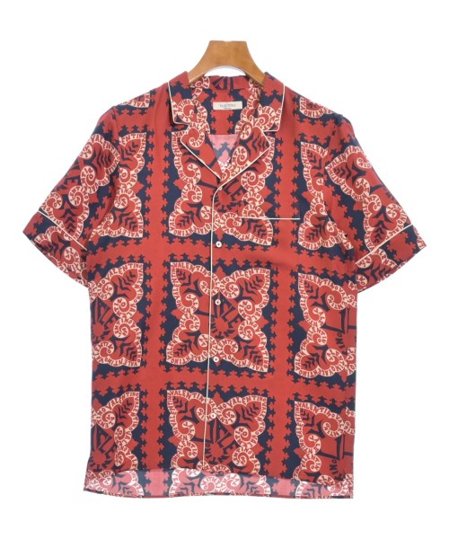 VALENTINO ヴァレンティノ カジュアルシャツ メンズ 38(S位) 赤x白x紺(総柄) 【中古】【古着】
