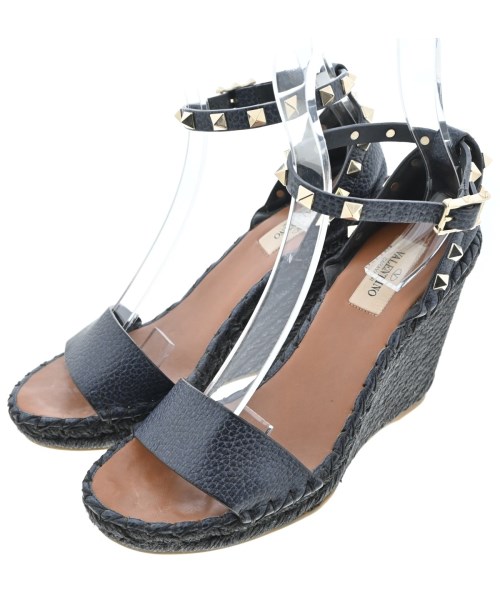 VALENTINO ヴァレンティノ サンダル レディース EU37(23.5cm位) 黒 【中古】【古着】