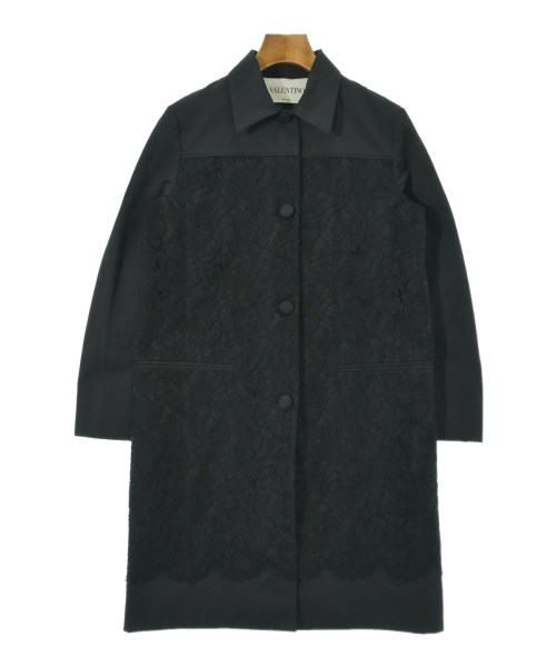 VALENTINO ヴァレンティノステンカラーコート レディース 38(S位) 黒(スピード競技)【中古】【古着】