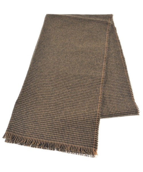 Johnstons of Elgin ジョンストンズオブエルガン マフラー メンズ - 茶x黒(千鳥格子) 【中古】【古着】