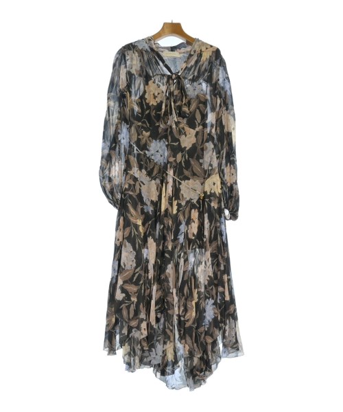 ZIMMERMANN ジマーマン ワンピース レディース 0(XS位) 黒x茶x水色等(花柄) 【中古】【古着】