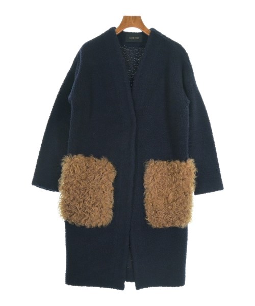 ANNE VEST アンベスト コート（その他） レディース 34(XXS位) 紺x茶 【中古】【古着】