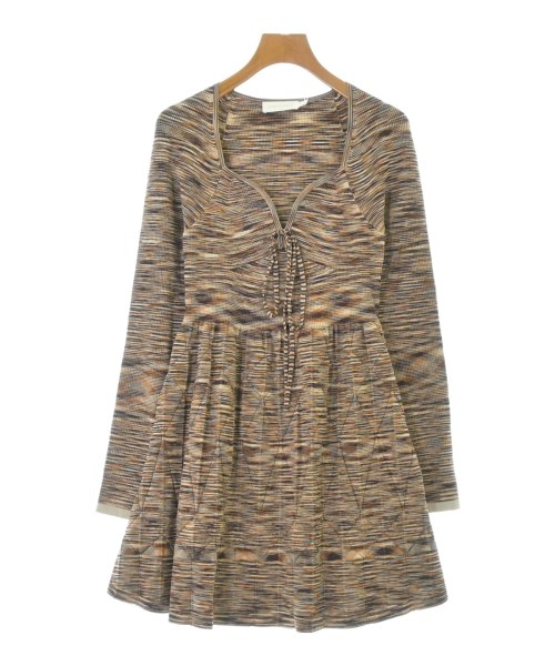 JONATHAN SIMKHAI ジョナサンシンカイワンピース レディース M 茶xベージュx象牙色(入り合わせる)【中古】【古着】