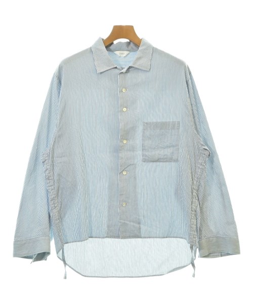THEE シー カジュアルシャツ メンズ 1(S位) 白x青(ストライプ) 【中古】【古着】