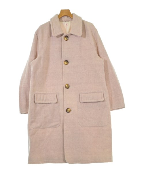 PERIOD FEATURES ピリオドフィーチャーズ ステンカラーコート メンズ -(XXL位) ピンク(ヘリンボーン) 【中古】【古着】