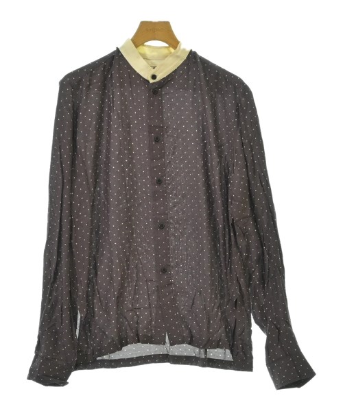 Hackney Union Work House ハックニーユニオンワークハウスカジュアルシャツ メンズ 38(M位) 茶x象牙色(一点)【中古】【古着】