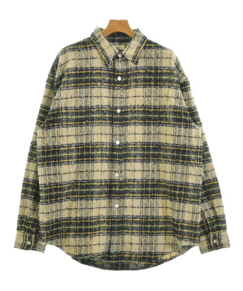 MASU エムエーエスユー カジュアルシャツ メンズ 50(XL位) ベージュx深緑x紺等(チェック) 【中古】【古着】