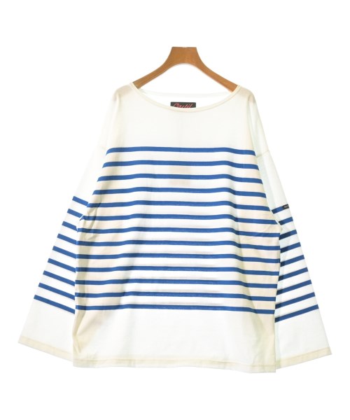 OUTIL ウティ Tシャツ・カットソー メンズ 3(L位) 白x青(ボーダー) 【中古】【古着】