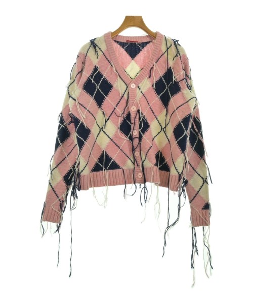 CHARLES JEFFREY LOVERBOY チャールズジェフリーラバーボーイカーディガン メンズ S サクラ色x紺x白(アーガイル)【中古】【古着】