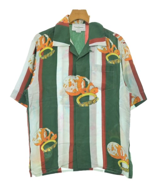 CASABLANCA カサブランカ カジュアルシャツ メンズ M 緑x白xオレンジ等(総柄) 【中古】【古着】