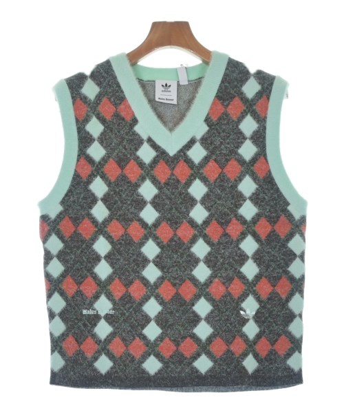 WALES BONNER ウェールズボナー ベスト メンズ 2XL 茶x水色xオレンジ(総柄) 【中古】【古着】