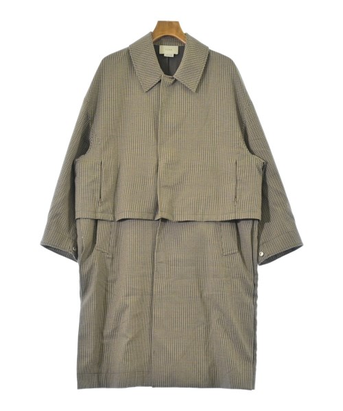 YOKE ヨーク ステンカラーコート メンズ XS 茶系(チェック) 【中古】【古着】