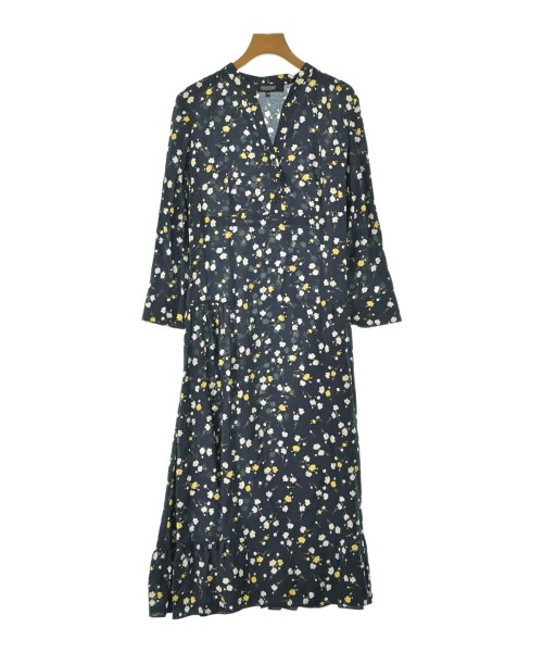 POUSTOVIT ポストビット ワンピース レディース 40(M位) 紺x白x黄(花柄) 【中古】【古着】