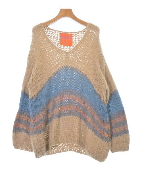 Les Tricots d'O! レトリコッツニット・セーター レディース F ベージュx青xグレー【中古】【古着】|RAGTAG(ブランド古着のラグタグ)