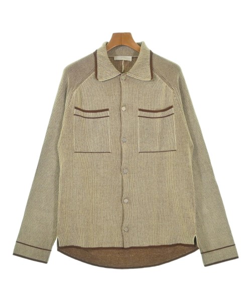 MAISON MONTAGUT メゾンモンタギュカーディガン メンズ M 象牙色x茶(縞模様)【中古】【古着】
