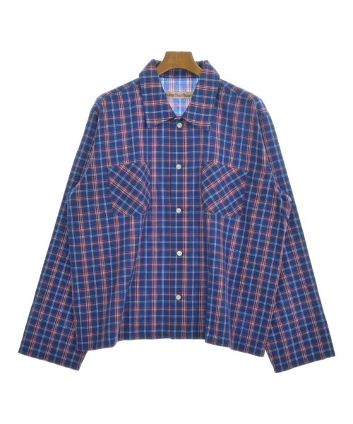 STOCKHOLM SURFBOARD CLUB ストックホルムサーフボードクラブカジュアルシャツ メンズ M 青x赤x白(読み合わせる)【中古】【古着】