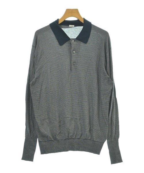 楽天市場】【中古】A．PRESSE23AW ボーダー柄長袖ニットポロシャツ L