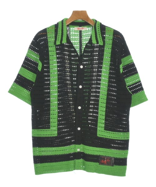 SYUMAN. シュウマン ニット・セーター メンズ F 黒x黄緑(ボーダー) 【中古】【古着】