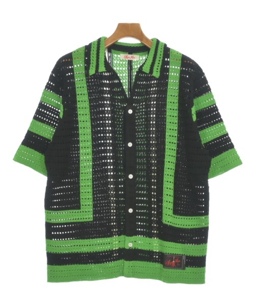 SYUMAN. シュウマン ニット・セーター メンズ F 黒x黄緑(ボーダー) 【中古】【古着】