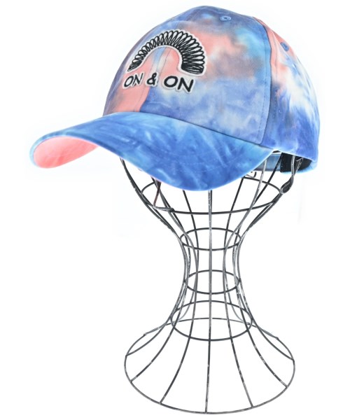 PUBLIC POSSESSION パブリックポゼッション キャップ レディース - 青xオレンジx白(総柄) 【中古】【古着】