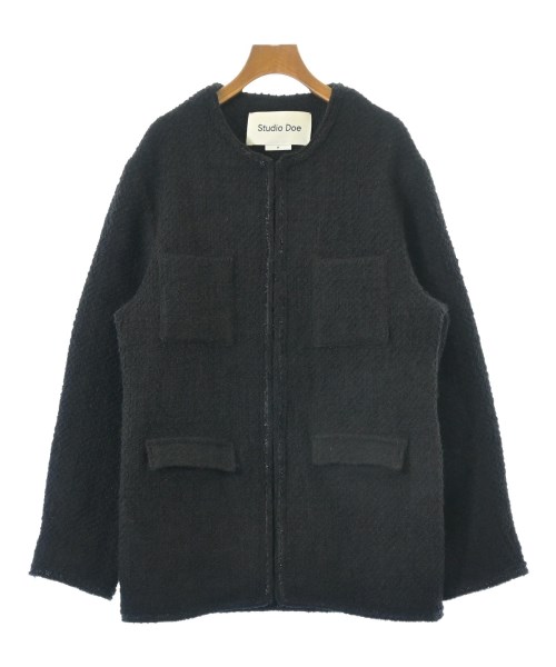 STUDIO DOE スタジオドゥノーカラージャケット レディース M 黒【中古】【古着】