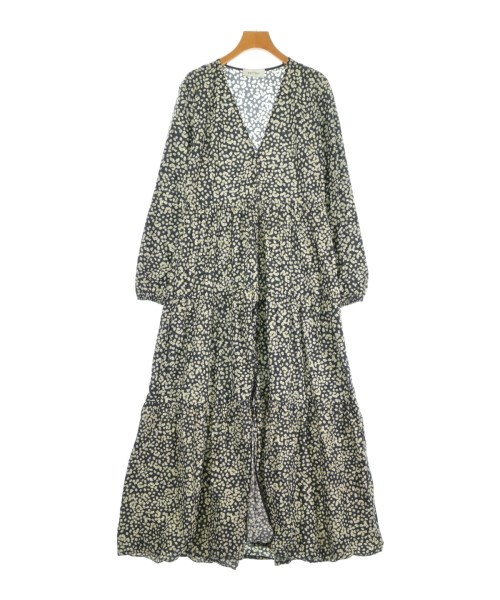 MATTEAU マトーワンピース レディース 2(M位) 黒x白x黄(花柄)【中古】【古着】