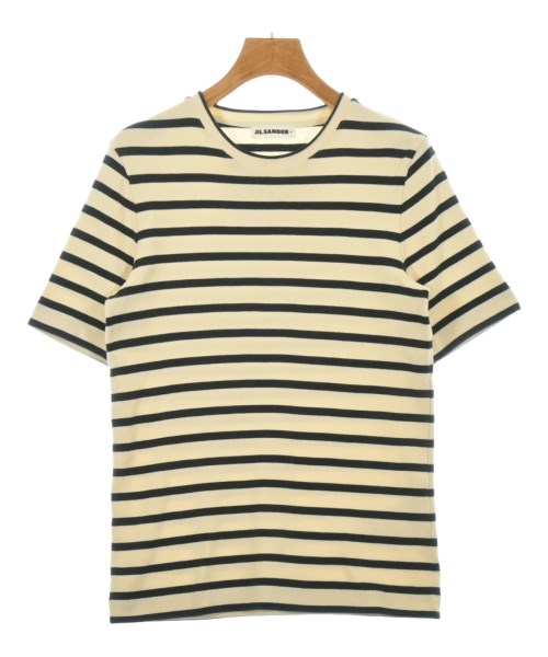 JIL SANDER + ジルサンダープラス Tシャツ・カットソー レディース S アイボリーx黒(ボーダー) 【中古】【古着】