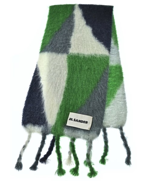 JIL SANDER + ジルサンダープラスマフラー メンズ - 緑x薄墨色x白【中古】【古着】