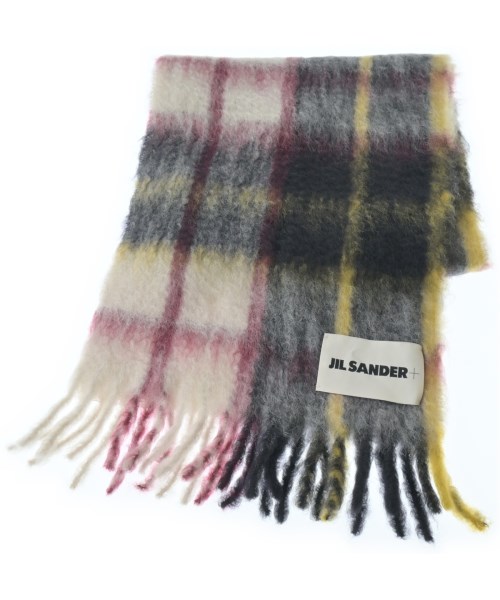 JIL SANDER + ジルサンダープラスマフラー メンズ - 黒x黄x赤等(チェック)【中古】【古着】