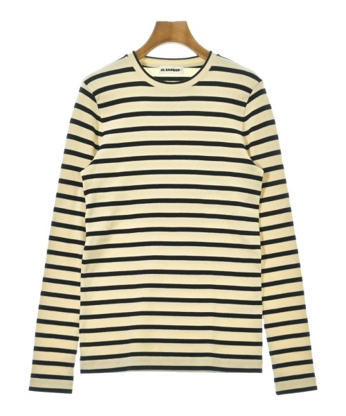 JIL SANDER + ジルサンダープラス Tシャツ・カットソー レディース M ベージュx黒(ボーダー) 【中古】【古着】