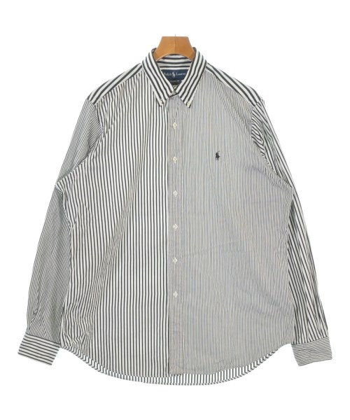 Polo Ralph Lauren ポロラルフローレンカジュアルシャツ メンズ L 白x紺(縞模様)【中古】【古着】