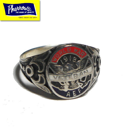 フェローズ　Pherrow's　シルバーリング　ミリタリーリング　ベテランリング　VETERAN RING　MILITALIY RING　SILVER RING 　指輪　アクセサリー　小物　シルバー925　定番　プレゼント　ギフト　メンズ　レディース　ユニセックス　アメカジ｜こだわりのアメカジ通販ラグタイム
