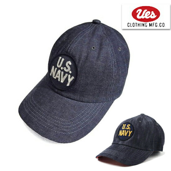 UES ウエス 82DC U.S.NAVY ワッペン デニム ベースボールキャップ CAP 帽子 BB CAP BASBALL CAP インディゴ 経年変化 プレゼント 男性 メンズ ラッピング対応可能 ミリタリー アメカジ 日本製 5,541円