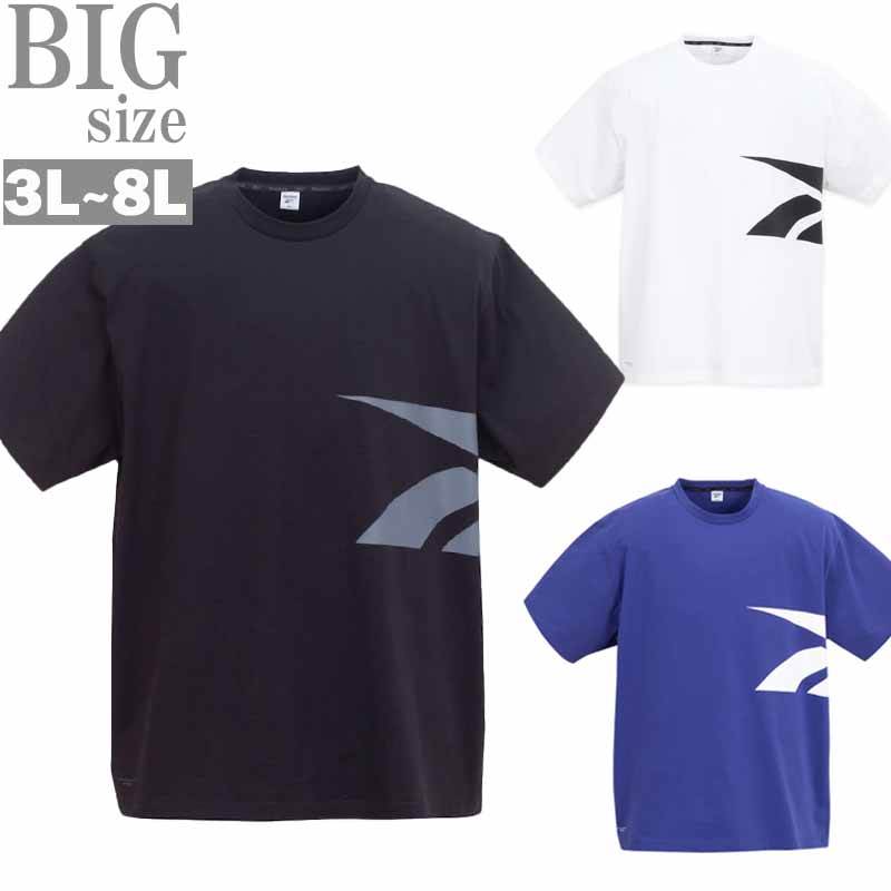スポーツウェア 半袖 大きいサイズ メンズ REEBOK プリントTシャツ ストレッチ 吸汗 速乾 C060416-02
