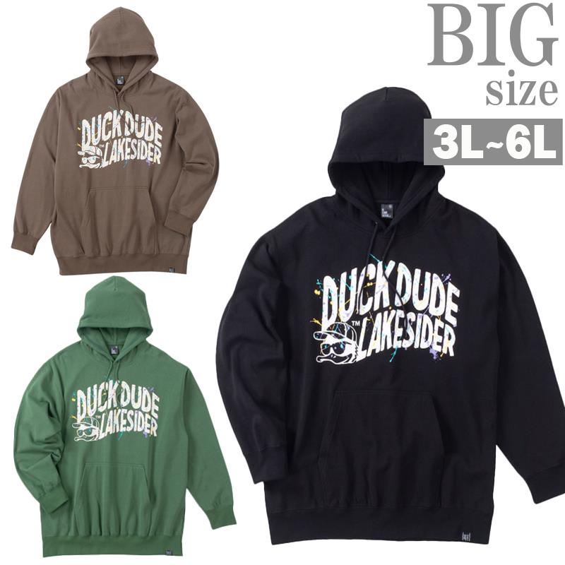 パーカー DUCK DUDE 大きいサイズ メンズ プリント プルオーバーパーカ ダックデュード C060910-08