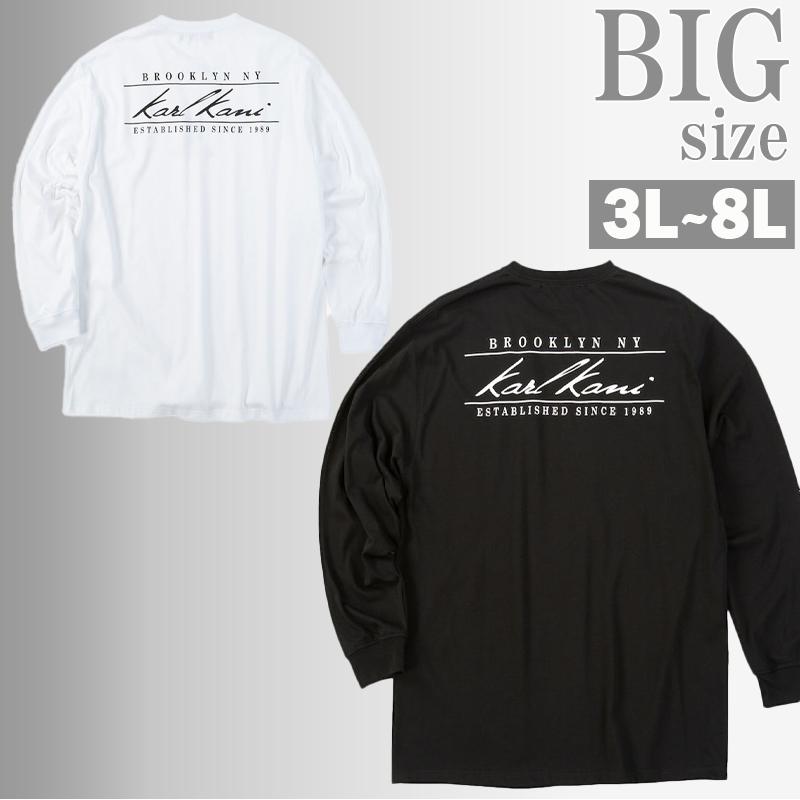 長袖Tシャツ 大きいサイズ メンズ KARL KANI プリントT ブランド クルーネック トップス C070831-05