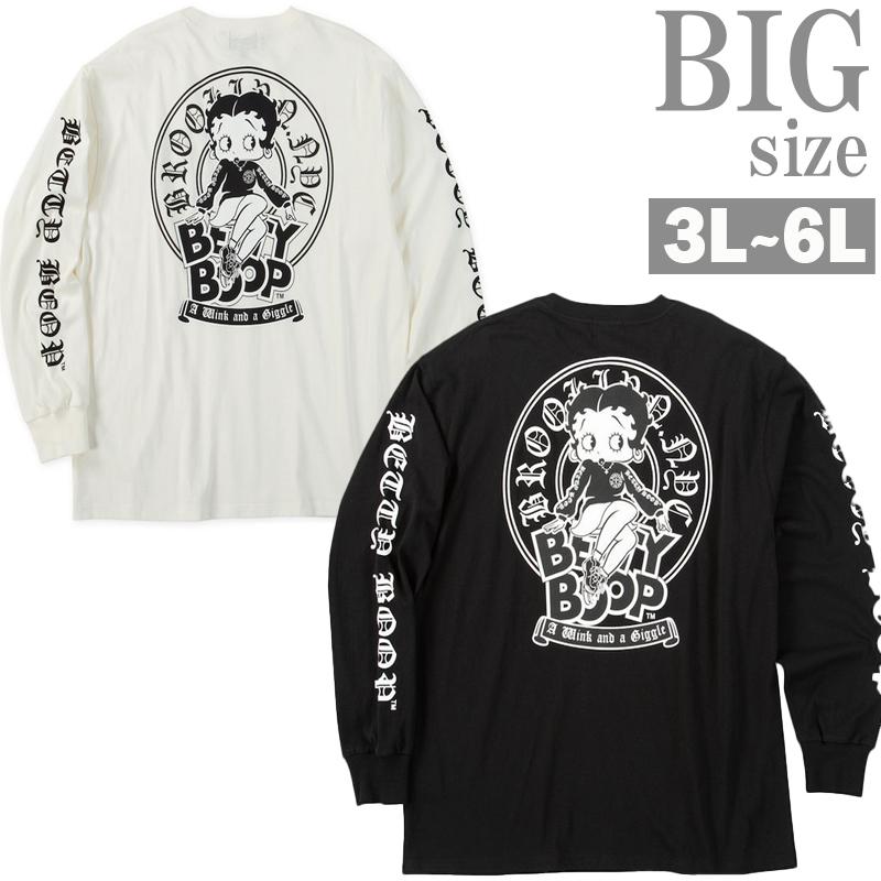 長袖Tシャツ BETTY BOOP ベティブープ 大きいサイズ メンズ ロンT プリント トップス 可愛い C070901-02