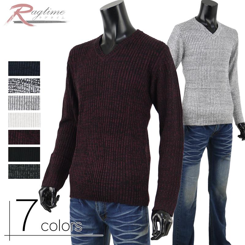 楽天市場 セーター Vネック メンズ 薄手 ニットセーター ニットソー