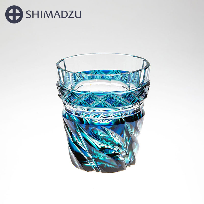 薩摩切子 二色タンブラー cut212 ルリ緑 島津薩摩切子 薩摩ガラス工芸 鹿児島 島津興業 送料無料|SATSUMA