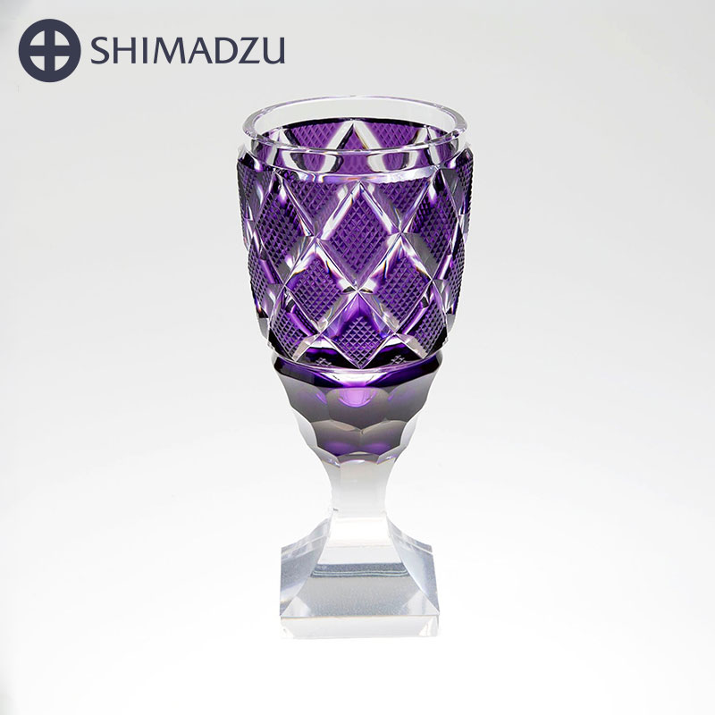 薩摩切子 脚付杯 大 cut63 島津紫 島津薩摩切子 薩摩ガラス工芸 鹿児島 島津興業 送料無料｜SATSUMA