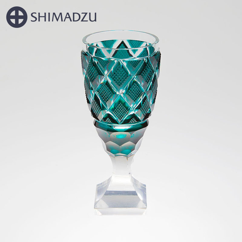 薩摩切子 脚付杯 大 cut63 緑 島津薩摩切子 薩摩ガラス工芸 鹿児島 島津興業 送料無料｜SATSUMA 59,400円